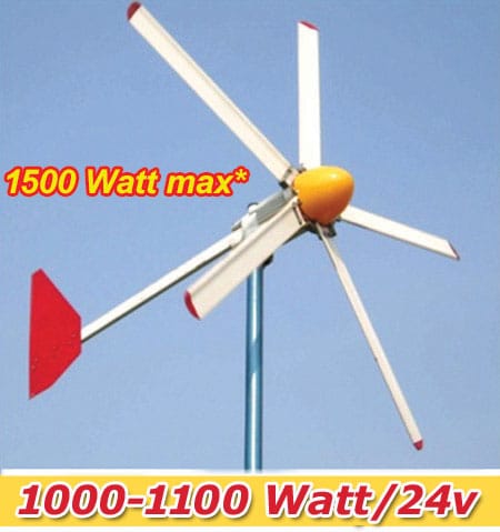 Ανεμογεννήτρια 1000 -1100 watt έως 1500 watt/24v