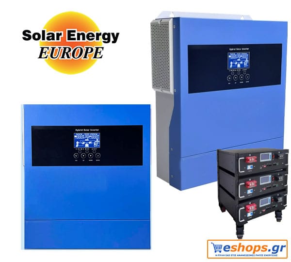 4000 Watt / 24v MPPT 500V/100A Υβριδικός Inverter Solar Energy Europe πρωτόκολλο RS485 για μπαταρίες λιθίου LifePo4