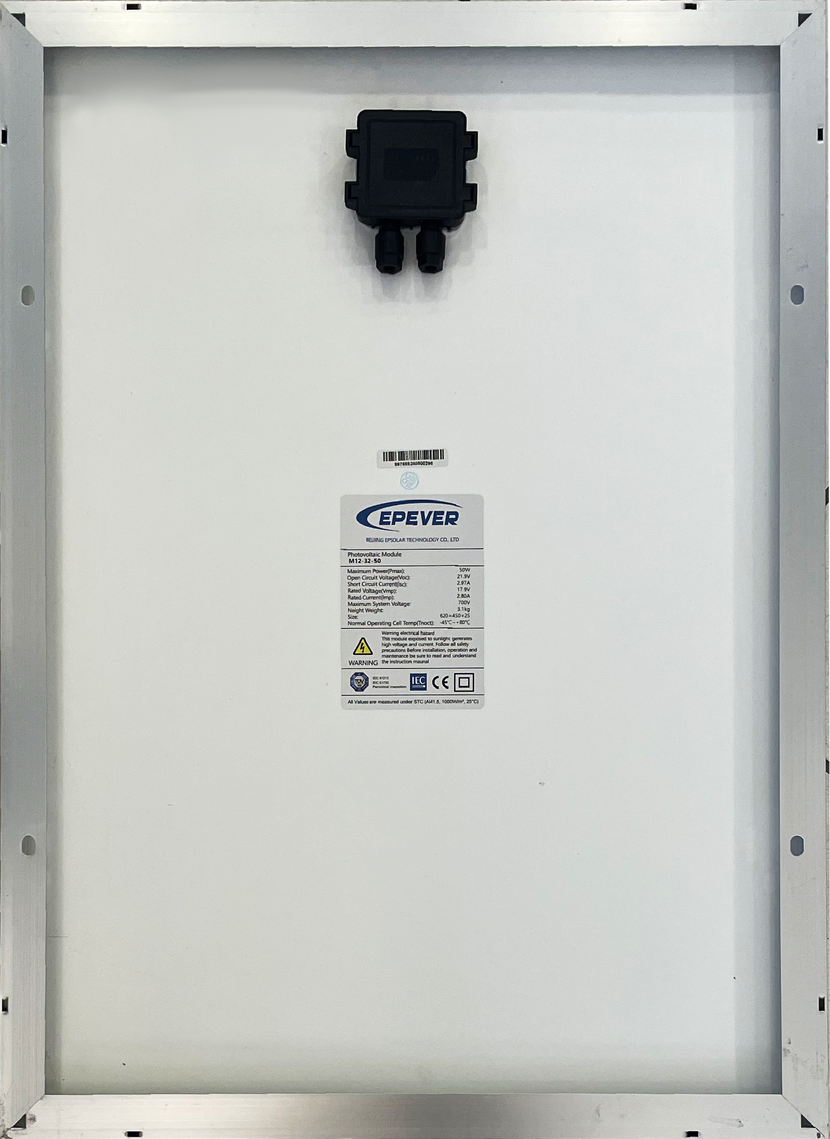 EPEVER M-50W Φωτοβολταϊκό Πάνελ Μονοκρυσταλλικό 50Wp 12V - Image 2